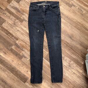 7 For All Mankind Dark Wash Skinny Jeans Size 28